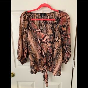 Snake print 3/4 sleeve Top